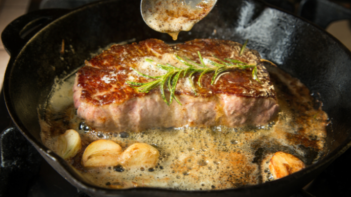 Grilled Striploin with Garlic-Herb Butter